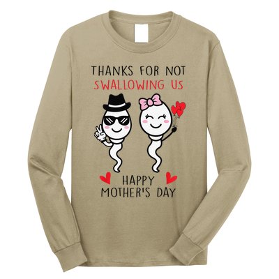 Thanks For Not Swallowing Us Happy Mother's Day FunnyGift Long Sleeve Shirt