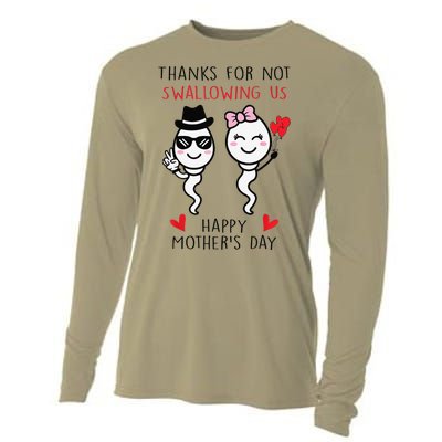 Thanks For Not Swallowing Us Happy Mother's Day FunnyGift Cooling Performance Long Sleeve Crew