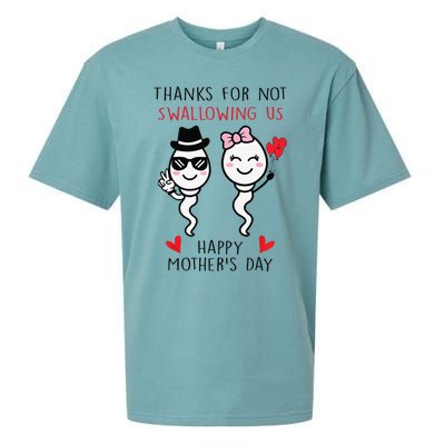 Thanks For Not Swallowing Us Happy Mother's Day FunnyGift Sueded Cloud Jersey T-Shirt