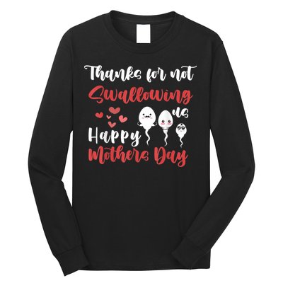 Thanks For Not Swallowing Us Happy Mother's Day Long Sleeve Shirt