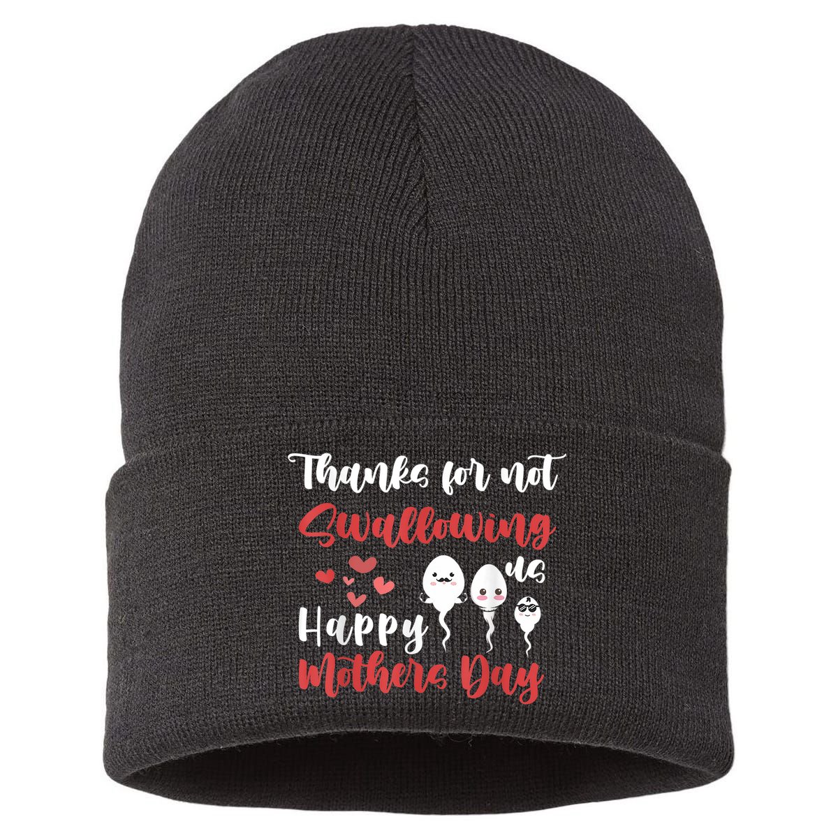 Thanks For Not Swallowing Us Happy Mother's Day Sustainable Knit Beanie