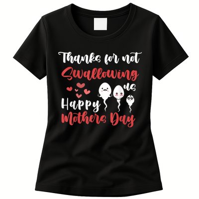 Thanks For Not Swallowing Us Happy Mother's Day Womens T-Shirt