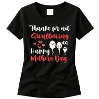 Thanks For Not Swallowing Us Happy Mother's Day Womens T-Shirt