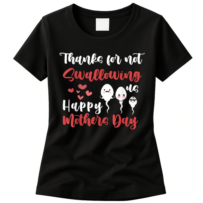 Thanks For Not Swallowing Us Happy Mother's Day Womens T-Shirt