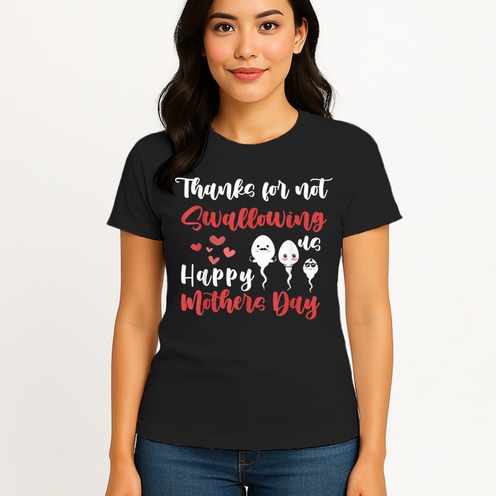 Thanks For Not Swallowing Us Happy Mother's Day Womens T-Shirt