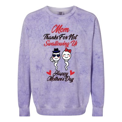 Thanks For Not Swallowing Us Happy Mother's Day Colorblast Crewneck Sweatshirt