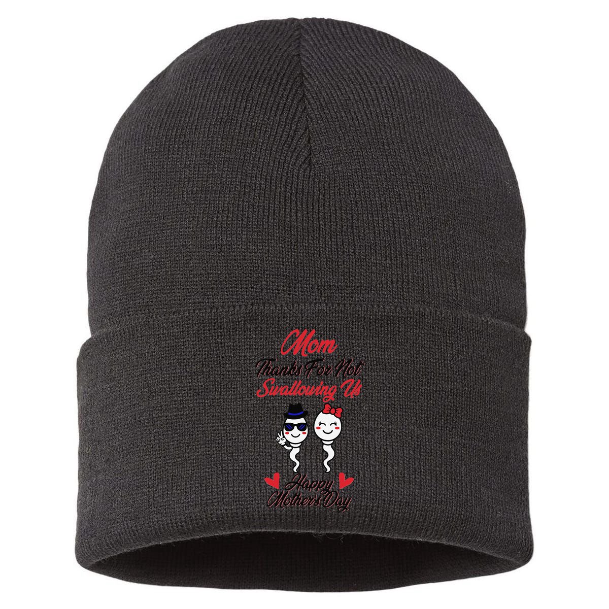 Thanks For Not Swallowing Us Happy Mother's Day Sustainable Knit Beanie
