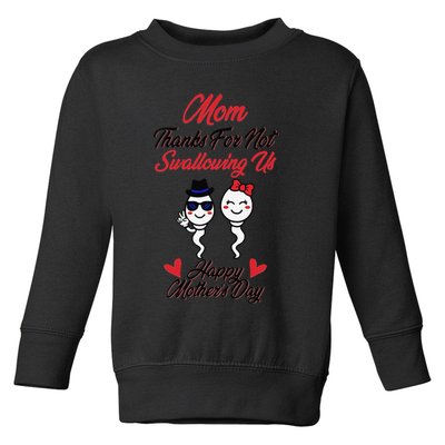 Thanks For Not Swallowing Us Happy Mother's Day Toddler Sweatshirt