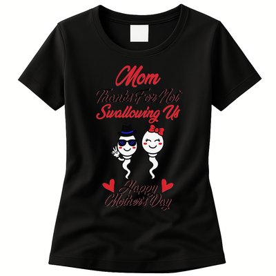 Thanks For Not Swallowing Us Happy Mother's Day Womens T-Shirt