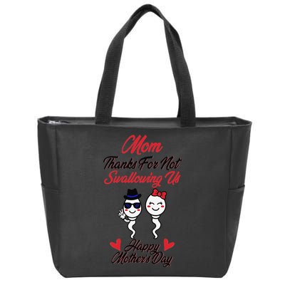 Thanks For Not Swallowing Us Happy Mother's Day Zip Tote Bag