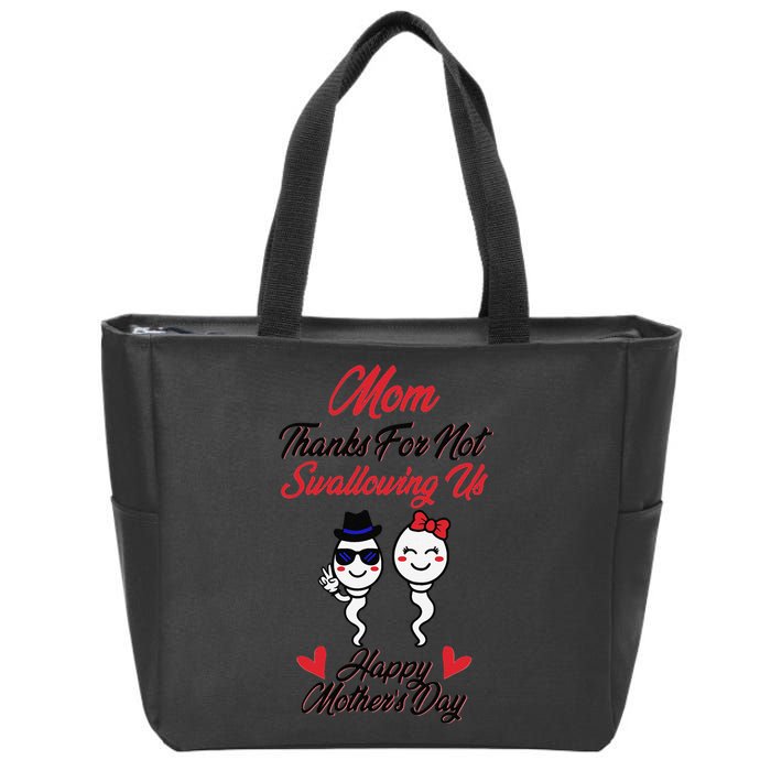 Thanks For Not Swallowing Us Happy Mother's Day Zip Tote Bag