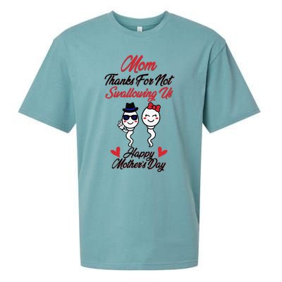 Thanks For Not Swallowing Us Happy Mother's Day Sueded Cloud Jersey T-Shirt