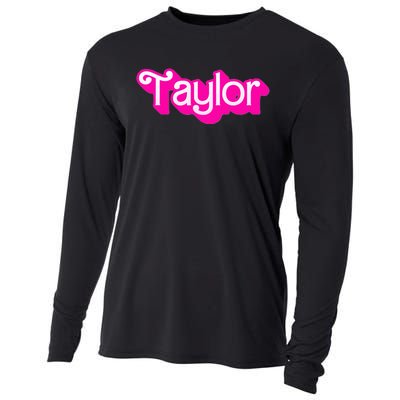 Taylor First Named Baby Birthday Cooling Performance Long Sleeve Crew