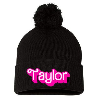 Taylor First Named Baby Birthday Pom Pom 12in Knit Beanie