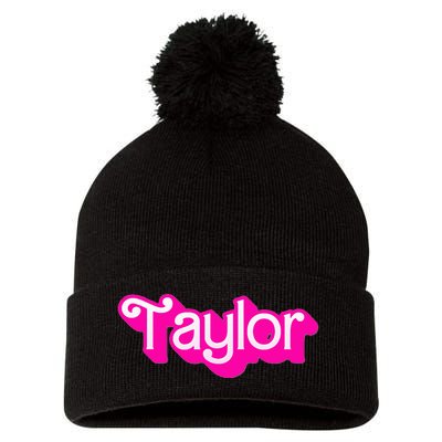 Taylor First Named Baby Birthday Pom Pom 12in Knit Beanie