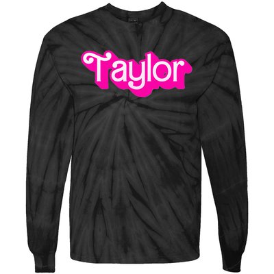 Taylor First Named Baby Birthday Tie-Dye Long Sleeve Shirt