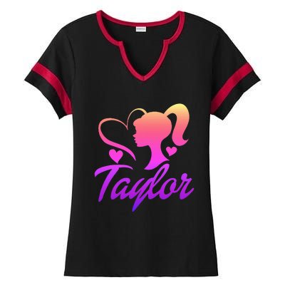 T.aylor First Named  Baby Birthday Ladies Halftime Notch Neck Tee