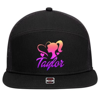 T.aylor First Named  Baby Birthday 7 Panel Mesh Trucker Snapback Hat