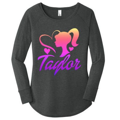 T.aylor First Named  Baby Birthday Women's Perfect Tri Tunic Long Sleeve Shirt