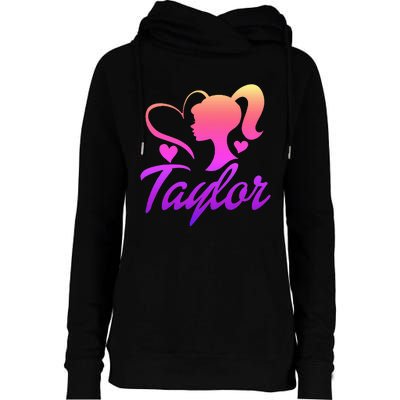 T.aylor First Named  Baby Birthday Womens Funnel Neck Pullover Hood