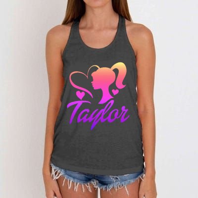 T.aylor First Named  Baby Birthday Women's Knotted Racerback Tank