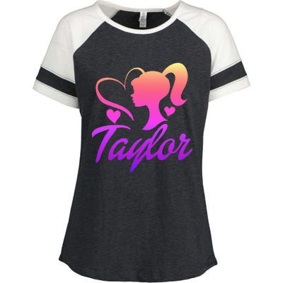 T.aylor First Named  Baby Birthday Enza Ladies Jersey Colorblock Tee