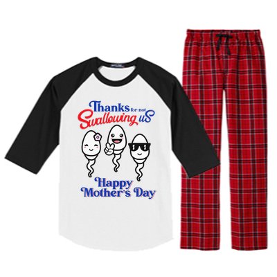 Thanks For Not Swallowing Us Happy Mother's Day Father's Day Raglan Sleeve Pajama Set