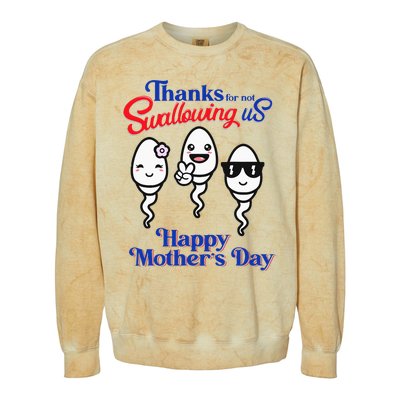 Thanks For Not Swallowing Us Happy Mother's Day Father's Day Colorblast Crewneck Sweatshirt