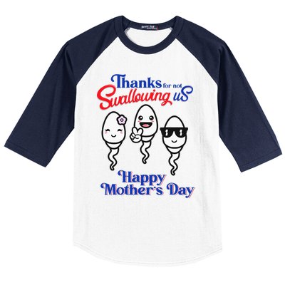 Thanks For Not Swallowing Us Happy Mother's Day Father's Day Baseball Sleeve Shirt