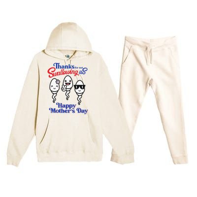 Thanks For Not Swallowing Us Happy Mother's Day Father's Day Premium Hooded Sweatsuit Set