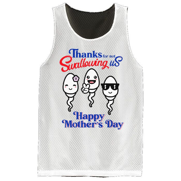 Thanks For Not Swallowing Us Happy Mother's Day Father's Day Mesh Reversible Basketball Jersey Tank