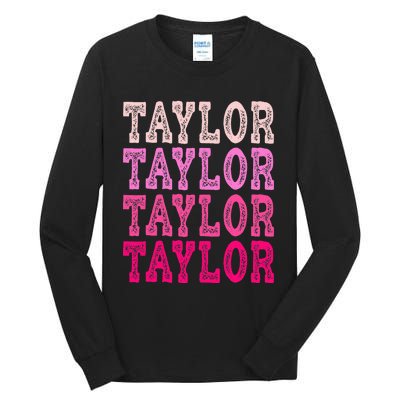 T.aylor First Named Boy Girl Baby Birthday Tall Long Sleeve T-Shirt