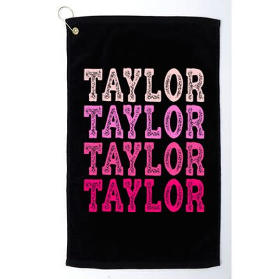 T.aylor First Named Boy Girl Baby Birthday Platinum Collection Golf Towel