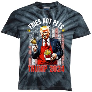 Trump Fries Not Pets 2024 Makes Fries Great Again Funny Don Kids Tie-Dye T-Shirt