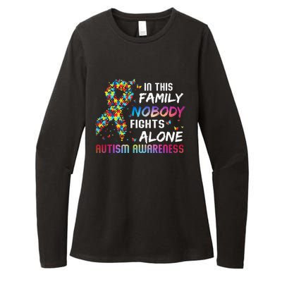 This Family Nobody Fight Alone Puzzle Piece Autism Awareness Gift Womens CVC Long Sleeve Shirt