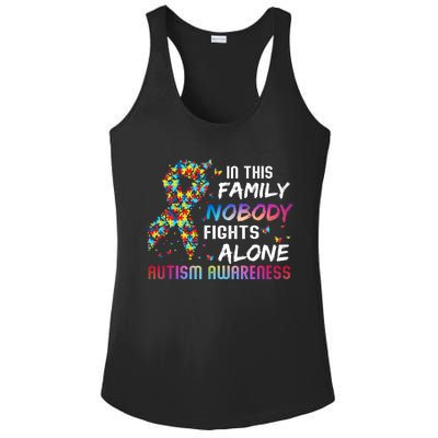 This Family Nobody Fight Alone Puzzle Piece Autism Awareness Gift Ladies PosiCharge Competitor Racerback Tank