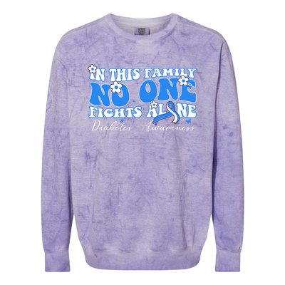 This Family Nobody Fights Diabetes Alone Gift Colorblast Crewneck Sweatshirt