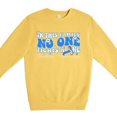 This Family Nobody Fights Diabetes Alone Gift Premium Crewneck Sweatshirt