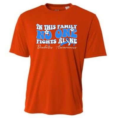 This Family Nobody Fights Diabetes Alone Gift Cooling Performance Crew T-Shirt