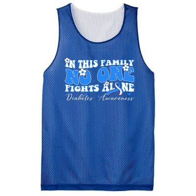 This Family Nobody Fights Diabetes Alone Gift Mesh Reversible Basketball Jersey Tank