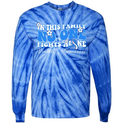 This Family Nobody Fights Diabetes Alone Gift Tie-Dye Long Sleeve Shirt