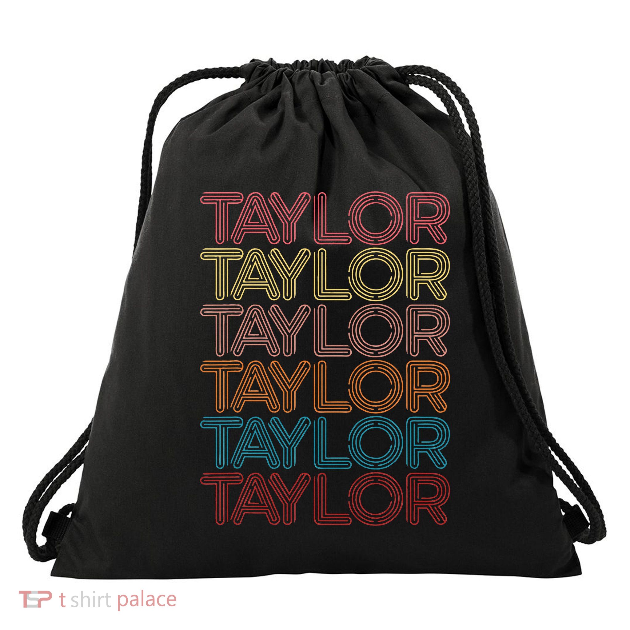 Taylor First Name Drawstring Bag