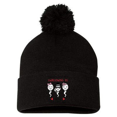 Thanks For Not Swallowing Us Happy Mother's Day Funny Pom Pom 12in Knit Beanie