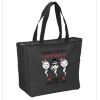 Thanks For Not Swallowing Us Happy Mother's Day Funny Zip Tote Bag