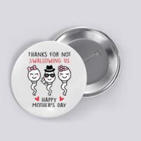 Thanks For Not Swallowing Us Happy Mother's Day Funny Button