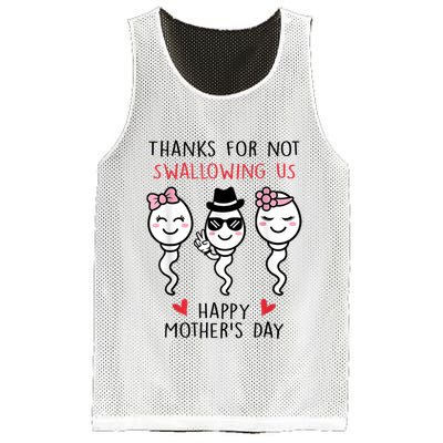 Thanks For Not Swallowing Us Happy Mother's Day Funny Mesh Reversible Basketball Jersey Tank