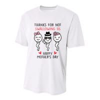 Thanks For Not Swallowing Us Happy Mother's Day Funny Youth Performance Sprint T-Shirt