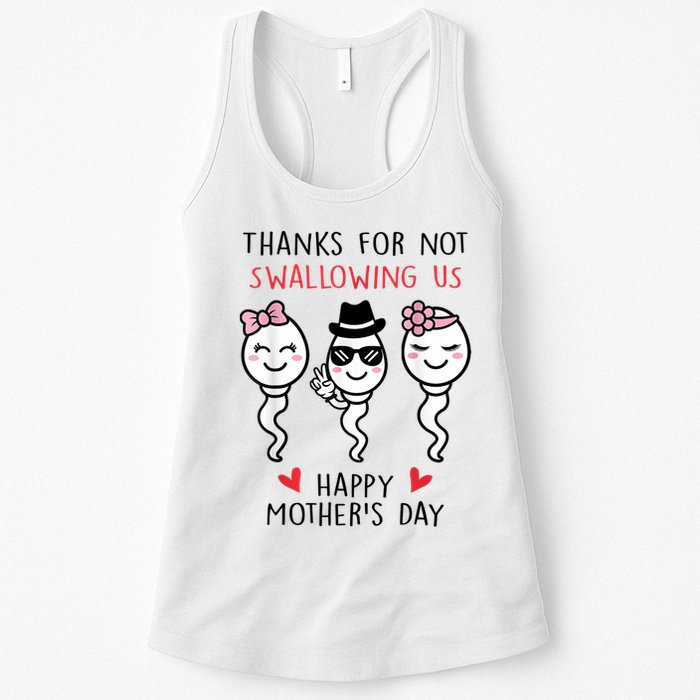 Thanks For Not Swallowing Us Happy Mother's Day Funny Womens Tank Top