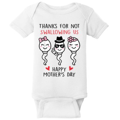 Thanks For Not Swallowing Us Happy Mother's Day Funny Baby Bodysuit