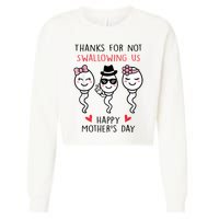 Thanks For Not Swallowing Us Happy Mother's Day Funny Cropped Pullover Crew